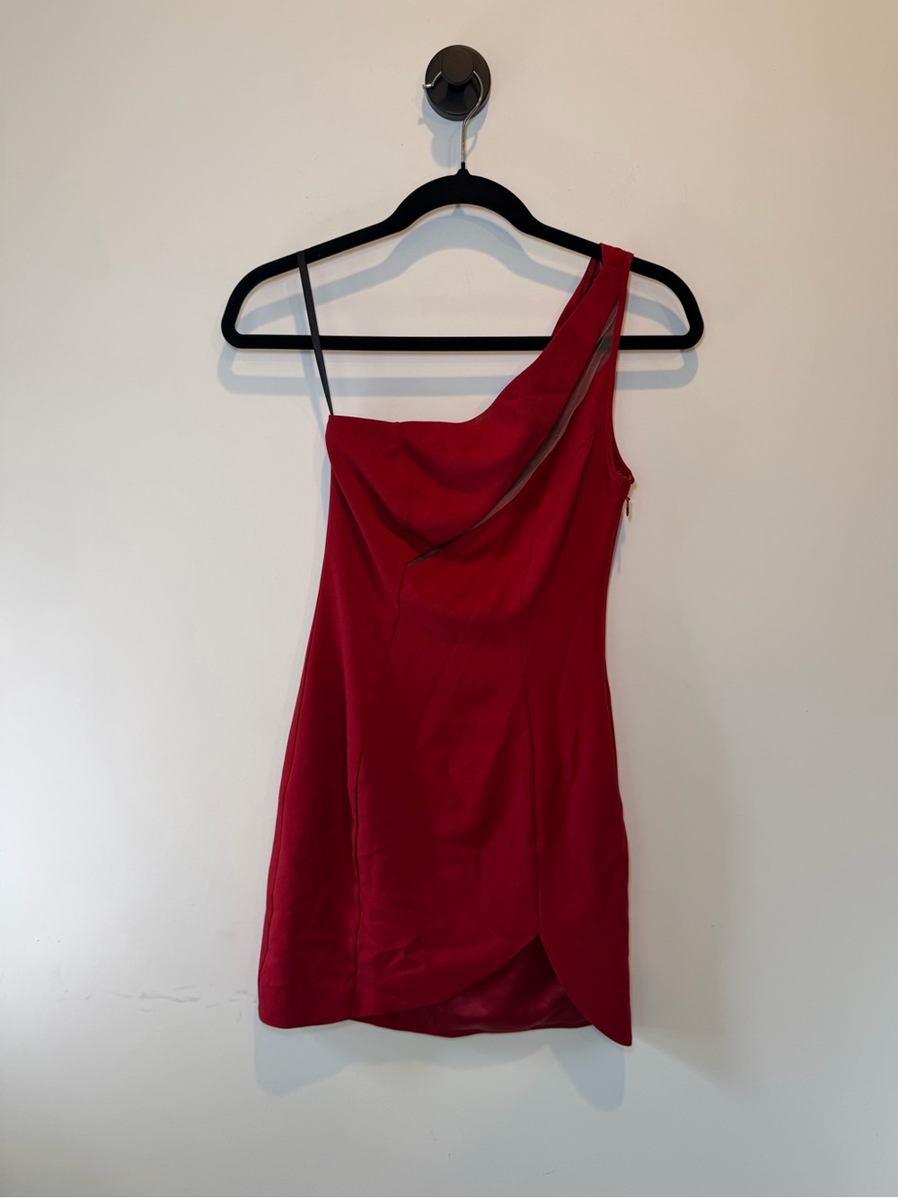 Michael Costello Red One-Shoulder Mini Dress